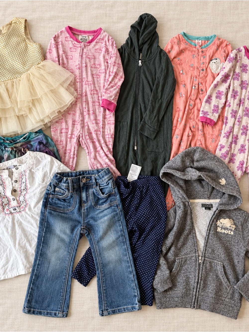 Toddler Girls 2T Assorted Sleepwear & Tops Set Dresses Jeans Winter Bundle Lot